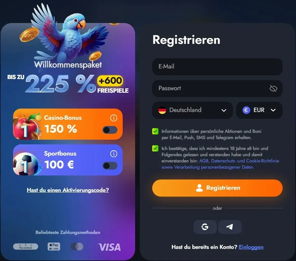 Martin casino registrieren